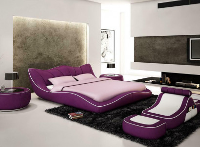 Modernes Design Bett XXL Dekorative Betten Luxus Stil Doppel Hotel Leder