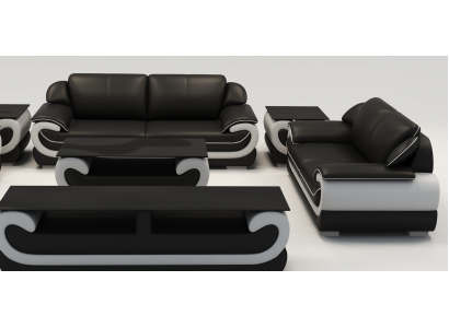 Ledersofa Couch Wohnlandschaft 3+2 Sitzer Design Modern Sofa 0615