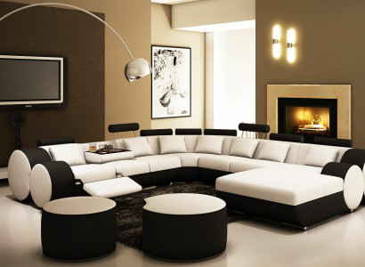 Multifunktions Ledercouch Sitz Polster Wohnzimmer Leder Dekor Garnitur Sofa