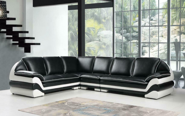 Ledersofa Couch Wohnlandschaft L-Form Design Modern Sofa Klassische