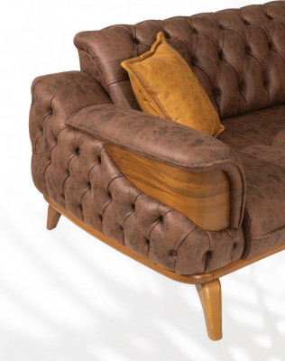 Luxus Dreisitzer Chesterfield Couch Möbel Couchen Braun Sofas Leder Polster Neu