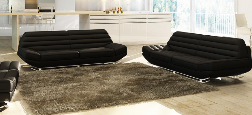 Sofagarnitur Design Couch 3+2 Set Polster Sofa Leder Wohnzimmer Garnituren