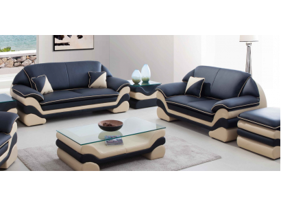 Ledersofa Couch Wohnlandschaft 3+2 Sitzer Design Sofa Klassische Garnitur