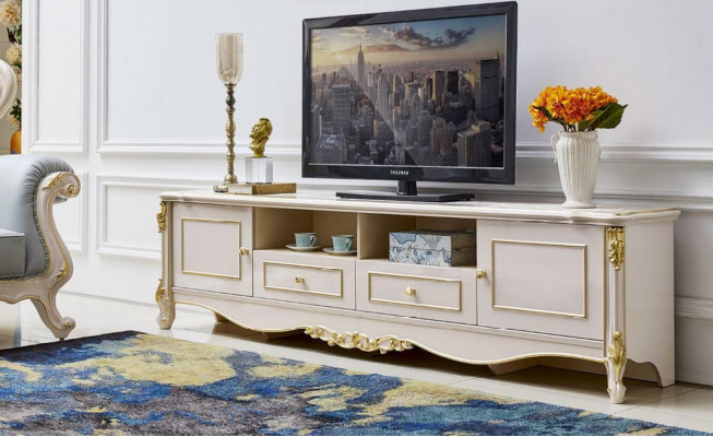 Sideboard TV Lowboard rtv Tisch Wohnzimmer Holz Schrank Klassisch Barock