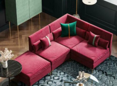 Wohnlandschaft Ecksofa L-form Relax Samt Massivholz Sitz Design Couch Lounge neu