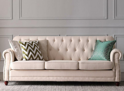 Sofagarnitur 3+1 Sitzer Stoff Sofa Chesterfield Gruppe Garnituren Couch Sofas