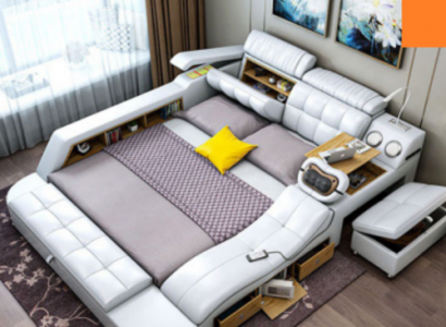 Bett Multifunktion - Tresor - Wärme Liege - USB - Sound Doppel Betten