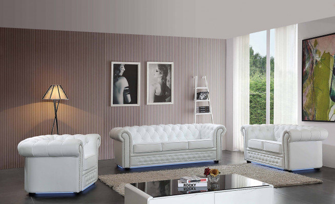 Chesterfield Sofa Couch Polster Sitz Komplett Set Garnitur Leder Sofas Neu