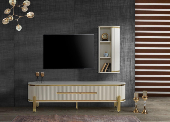 Luxus tv Schrank Fernseh Ständer Kommode Anrichte Sideboard Wohnwand 2tlg Neu