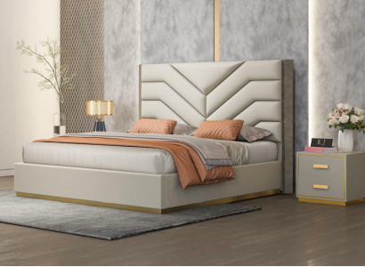 Bett Polster Design Luxus Holz Doppelbetten Ehe Schlafzimmer Leder Hotel Möbel