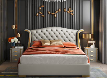 Luxus Schlafzimmer Doppelbett Bett 150/180x200cm Hotel Betten Leder