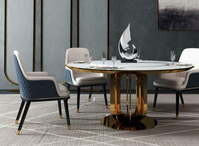 Luxus Runder Tisch Runde Design Tische Edelstahl Möbel Esszimmer Esstische Neu