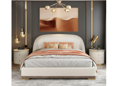 Designer Doppelbett Bett Hotel Luxus Leder Schlafzimmer 150/180x200cm