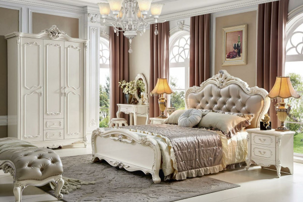 Schlafzimmer Sets Köngliche Bett 6tlg. Barock Chesterfield Möbel Massivholz