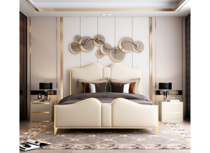 Doppelbett Bett Ehebett Design Polsterbett Designbett Leder Betten