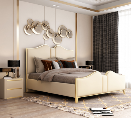 Doppelbett Bett Ehebett Design Polsterbett Designbett Leder Betten