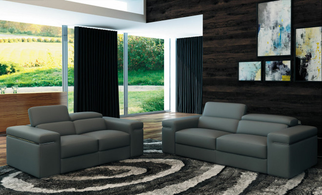 Ledersofa Couch Wohnlandschaft Garnitur Design Modern Sofagarnitur 3+2+1 Sofas 8020