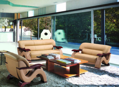 Moderne Designer Sofagarnitur Couch Sofa Polster Set Luxus Leder Sofas