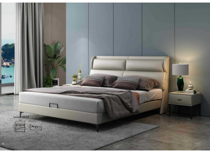 Hochwertiges Luxus Doppel Bett Betten Polster Design Ehe Hotel Leder Textil Neu