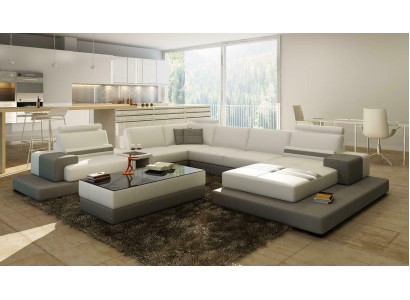 Wunderschöne XXL Leder Wohnlandschaft U Form Ecksofa Sofa Couch