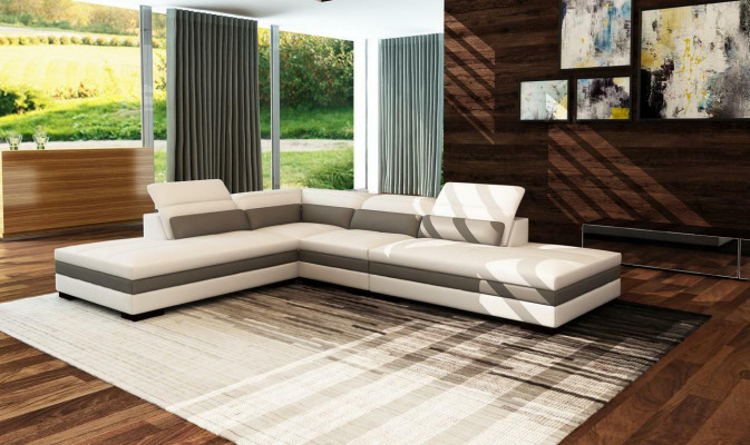 Ledersofa Couch Wohnlandschaft Ecksofa Eck Garnitur Design Modern Sofa 5127