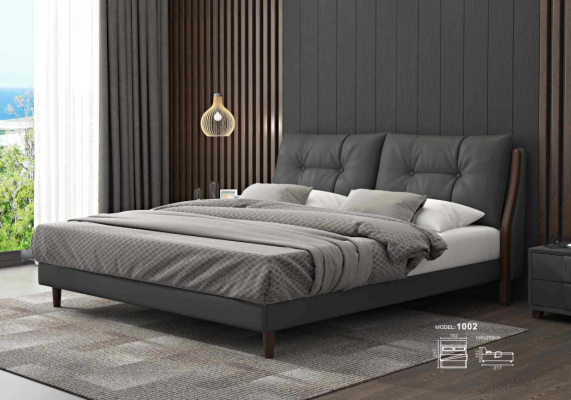 Hotelbett Luxus Design Betten Polster Holz Leder Schlafzimmer 180x200