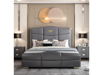 Design Doppelbett Lederbett Betten Bett Leder Polster Ehe 180x200cm