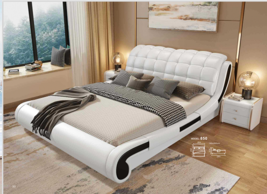 Doppelbett Bett Ehebett Design Polsterbett Designbett Leder Betten