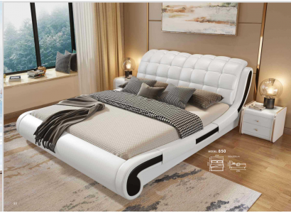 Doppelbett Bett Ehebett Design Polsterbett Designbett Leder Betten