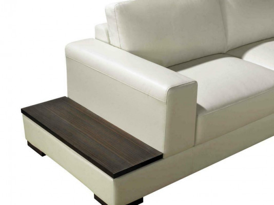 Große Ledersofa Couch Sitz Polster Eck Garnitur Wohnlandschaft mit Beleuchtung