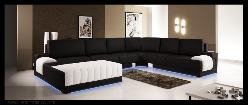 Polster Ledersofa Sofa Couch Polster Eck Sitz Garnitur U Form XXL Big