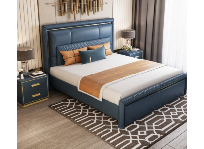 Design Bett Schlafzimmer Doppelbett Betten Hotel Luxus Polster Leder