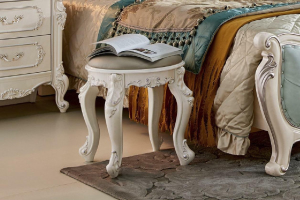 Barock Sitzhocker Hocker Schminktisch Holzhocker Polsterhocker Polster Ottomane