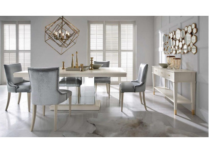 Tisch Säulen Esszimmer Tisch Essgarnitur Esstisch Stuhl Essgruppe Stühle 6tlg.
