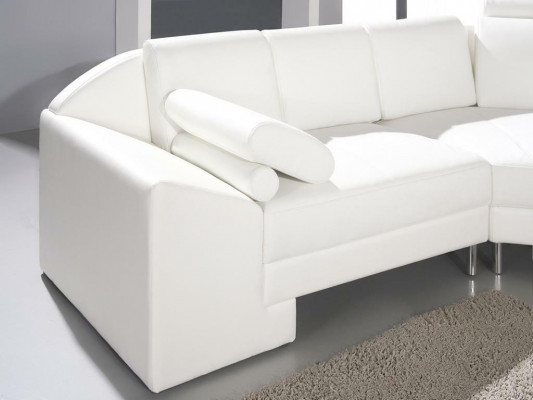 Moderne Wohnlandschaft mit Chesterfield Knöpfen Ledersofa Sofa Couch Polster