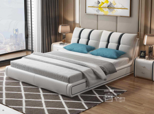 Designer Bett Schlafzimmer Betten Einrichtung Hotel Luxus Polster Leder Möbel