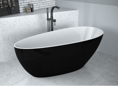 Moderne Wanne Exclusive Freistehende Design Badewanne Bad Frei stehend Schwarz