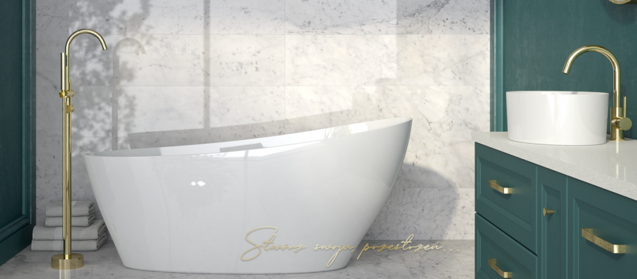 Exclusive freistehende Badewanne Acryl Wanne Dusche Bad Ablauf Deko Design