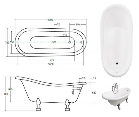 Exclusive freistehende Badewanne Acrylwanne Wanne Bad Wannen