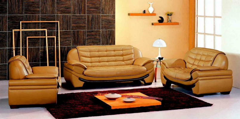 Klassische Set Garnitur 3+2 Sitzer Ledersofa Sofa Couch Polster Sitz Garnituren