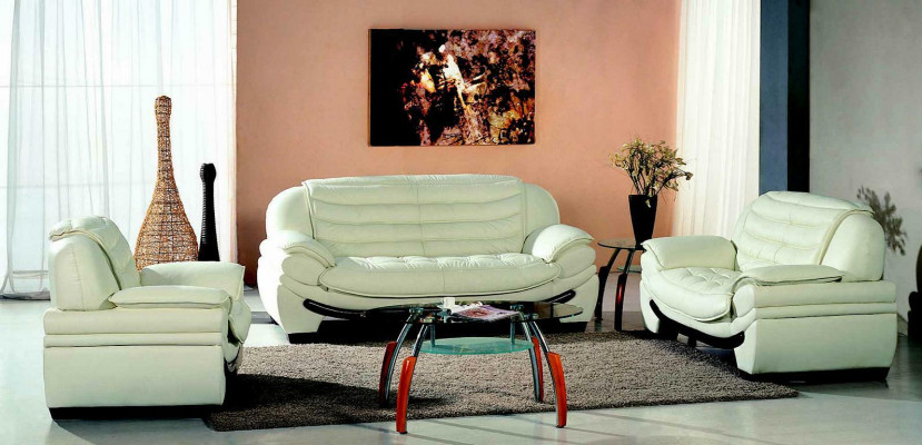Klassische Set Garnitur 3+2 Sitzer Ledersofa Sofa Couch Polster Sitz Garnituren