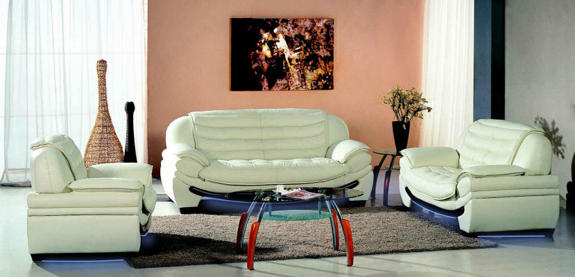 Klassische Set Garnitur 3+2 Sitzer Ledersofa Sofa Couch Polster Sitz Garnituren