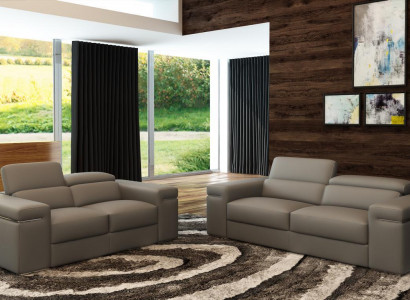 Verstellbare Ledercouch Sitz Polster Wohnzimmer Set Leder Garnitur Sofa Couch 3+2+1