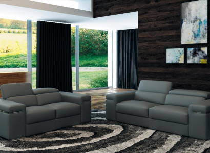 Multifunktions Ledercouch Sitz Polster Wohnzimmer Set Leder Garnitur Sofa 3+2