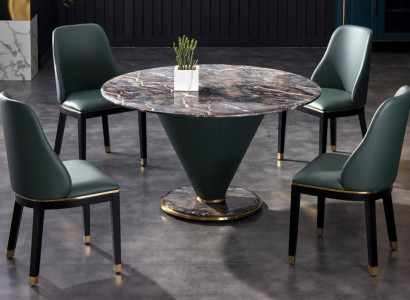 Runder Säulen Tische Design Tisch Stein Möbel Esszimmer Rund Esstische Modern