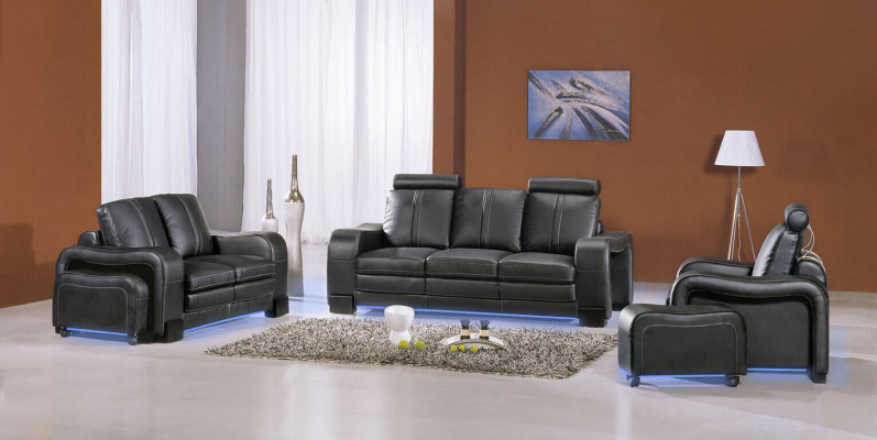 Sofagarnitur Polster Sofa Couch Sitz Set 3+2 Sitzer Couchen Sofas Leder Neu