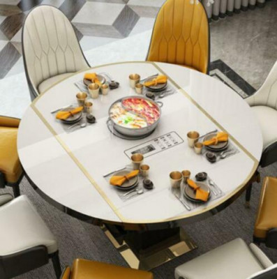 Multifunktions Esstisch Tische Runder Tisch Esszimmer Möbel Edelstahl Küche Rund