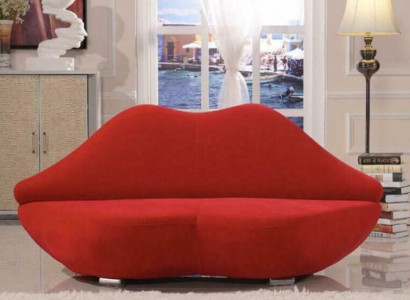Lippen Sofa 2 Sitzer Polster Samt Modern Relax Sitz Luxus Möbel Couch Möbel Neu