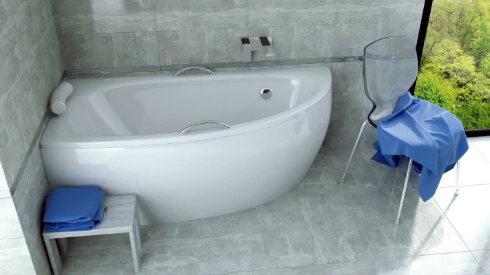 Badewanne Eckwanne Eck 150*70 cm Acrylwanne Wanne Bad Deko Eckbadewanne