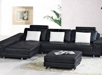 Wohnlandschaft Designer Sofa Couch Polster Leder Sofas Eck Ecke Sitz LForm Genov